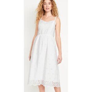 Old Navy Eyelet Sundress Sz XXL Smocked Summer Cotton Cottage Coastal Cowgirl